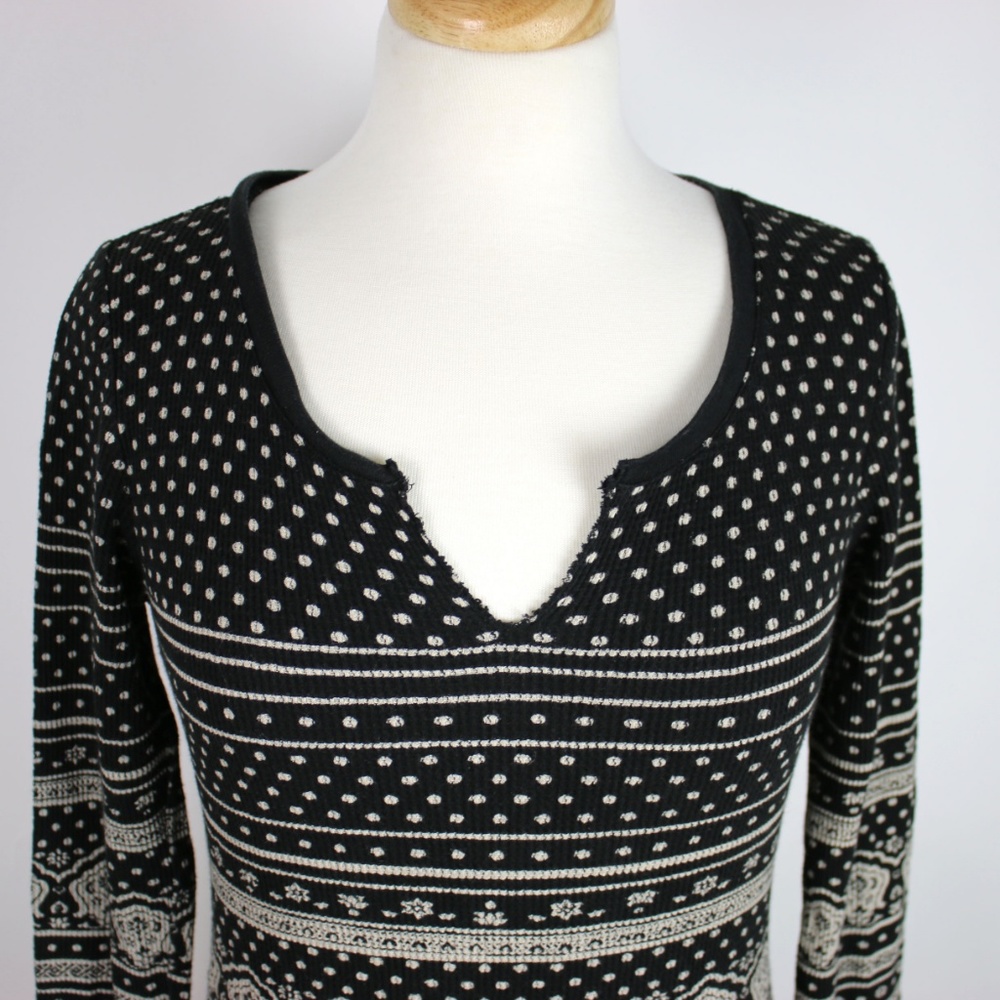 LUCKY BRAND Zebra Stripe Thermal Shirt MEDIUM - Picture 4 of 6